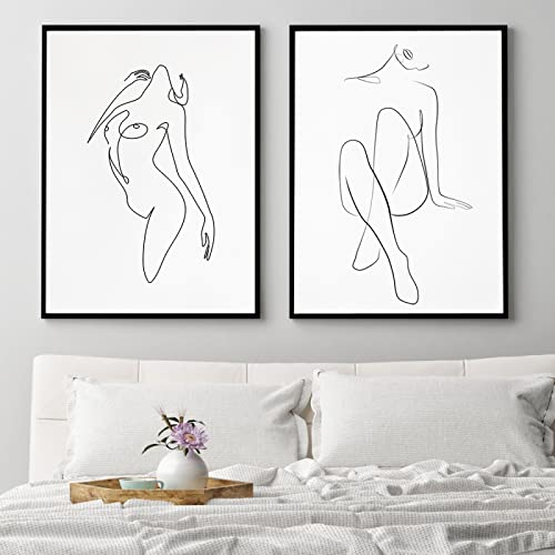 Frau Körper Eine Linie Zeichnung Leinwand Malerei Abstrakte Weibliche Figur Kunstdrucke Nordic Minimalistischen Poster Schlafzimmer Wand Kunst Dekor/Kein Rahmen von BRoleo