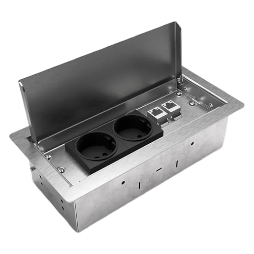 Bodensteckdose, 3-fach, eckig, Klappdeck BS BODENSTECKDO 3303E von BS BODENSTECKDO