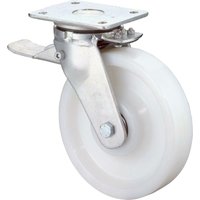Bs Rollen - bs-r Lenkrolle 200mm RR120.B15Platte,Kst.weiß,KL,mit Feststeller von BS ROLLEN