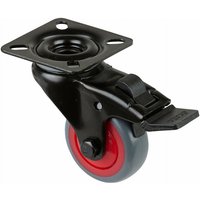 Bs-r Apparate-Lenkrolle, Gehäuse schwarz, Totalfestst. ,Rad ø 50 TPR,50kg von BS ROLLEN GMBH