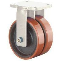 Bs Rollen - bs-r Schwerlastdoppelbockrolle, Polyurethanrad, Gußfelge, Kugellager, Platte von BS ROLLEN
