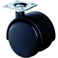 Bs Rollen - Kunststoffdoppelrolle Rad-Ø 40 mm Tragfähigkeit 30 kg mit Anschraubplatte Polyamid schwarz ral 9005 von BS ROLLEN