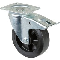 Lenkrolle mit Totalfeststeller und Anschraubplatte Vollgummi 160 mm 250 kg - L420.B60.160 - Bs Rollen von BS ROLLEN