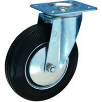 Bs Rollen Transportrolle, Lenkrolle, Rad-Ø 100 mm, Tragf. 70 kg, Gummi schwarz, Bauhöhe 128 mm, Rollenlager von BS ROLLEN