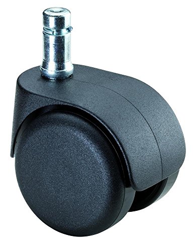 BS Rollen Bürostuhlrolle, Lenkrolle, Kunststoff schwarz, Ø 50 mm, Einschlagstift 10 mm, weiche Lauffläche für harte Böden von BS Rollen