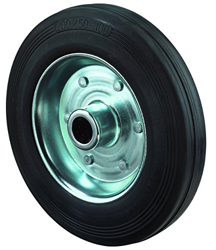 BS Rollen B55.080 Gummirad schwarz, Radkörper Stahl, Ø 80 mm, Rollenlager von BS Rollen