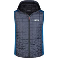 L-Boxx Herren Hybrid Strickfleece Gilet Weste - royal melange / anthracite melange Größe s von BS SYSTEMS