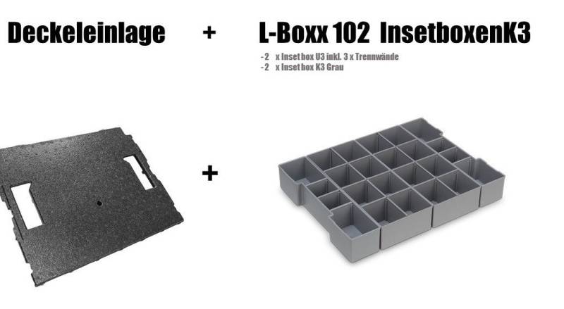 BS Systems Werkzeugkoffer BOSCH SORTIMO Einlage Insetboxen-Set & Deckelpolster für L-BOXX 102 von BS Systems