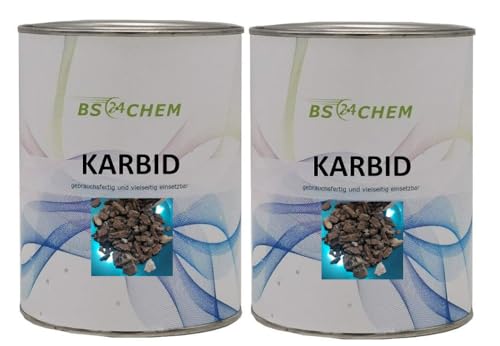 BS24CHEM 1 Kg Karbid nur 2% Staubanteil langanhaltende Gas Entwicklung in K10-12 von BS24CHEM