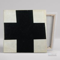 Abstrakte Wandkunst, Kreuz Schwarz Weiß Kunst, Original Kasimir Malewitsch Reproduktion, 100% Handgemaltes Öl Auf Leinwand von BSAReproduction