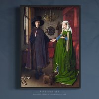 Arnolfini Portrait Und Seine Frau, Jan Van Eyck Leinwandkunst, Reproduktion 100% Handgemaltes Ölgemälde Auf Leinwand von BSAReproduction