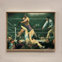 Dempsey Und Firpo George Bellows 100% Handgemaltes Ölgemälde Auf Leinwand Original Kunst Meisterwerk Hochwertige Reproduktion Boxkunst von BSAReproduction