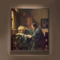 Johannes Vermeer Wandkunst, The Astronomer Canvas Art, Reproduktion 100% Handgemaltes Ölgemälde Auf Leinwand, Wohnzimmer Art Decor von BSAReproduction