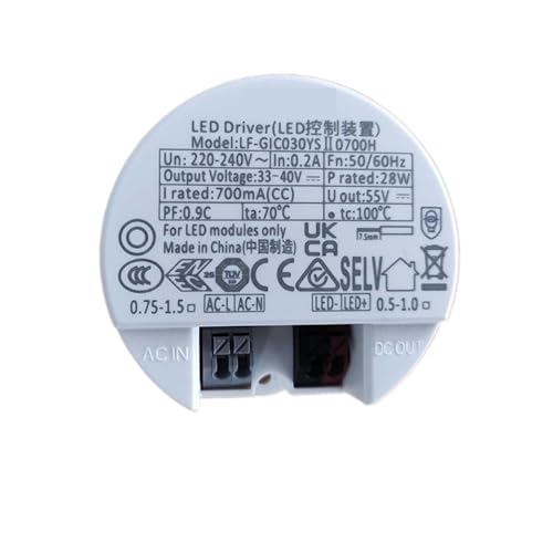 LED-Downlight-Leistungstreiber rund 30W Strahlertransformator 35W20w18W40W24 (Color : 38W/950mA/33-40V) von BSAXITHZB