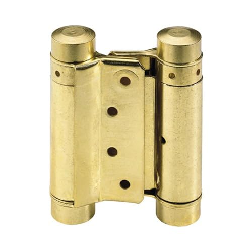 2 Stück Pendeltürbeschlag 75mm vermessingt Aus robustem Metall/Pendeltürbeschlag für Schwingtür/Western-Beschlag für Saloon-Türen/Türband/Pendelscharnier Artikelnummer 9100007 von BSBe