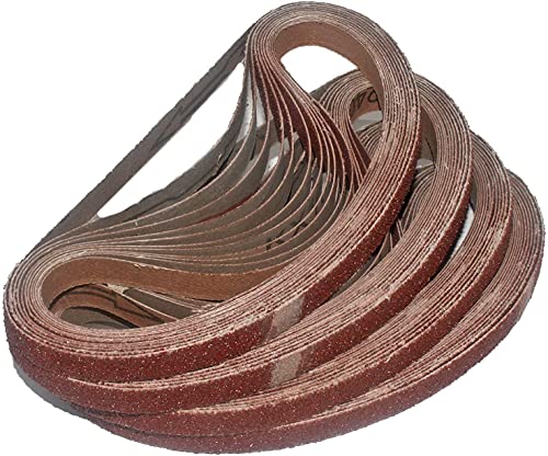 BSBe® 48 Stück Profi Gewebe-Schleifbänder 13 x 451 mm je 2x K40/K60/K80/K120/K180/K240 von BSBe