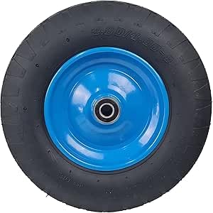 BSBe® Schubkarrenrad mit Stahlfelge und Schlauch 4.00-8/4.00-80 blau mit Kugellager von BSBe