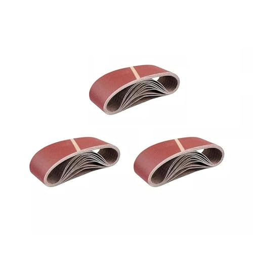 HKB ® 30 Gewebe-Schleifbänder | 75 x 457mm, Körnungen je 40/60/80/120/180 für Bandschleifmaschinen | 30 Stück von BSBe