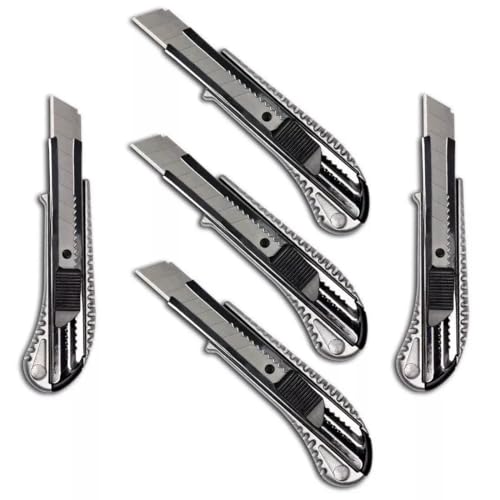 Profi Metall Cuttermesser 18mm Teppichmesser profi Katamesser cutter messer, aus Aluminium, Robust und Ultrascharf (10) von BSBe