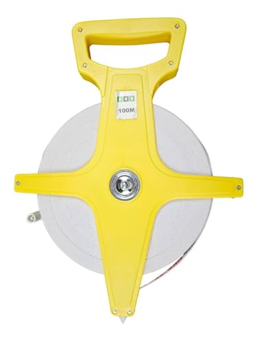 Rollmaßband Bandmaß mit Fiberglasband Kunststoff gelb, 30, 50 und 100 Meter (100 Meter) von BSBe