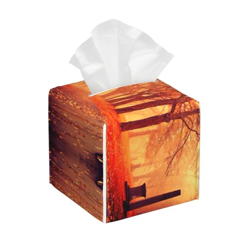Fall Beautiful Autumn HD-Tücherbox-Abdeckung, quadratisch, Taschentuchbox-Abdeckung, quadratischer Taschentuchwürfel, PU-Leder Fall Beautiful Autumn HD-Tücherbox-Abdeckung, quadratisch, Taschentuchbox-Abdeckung, quadratischer Taschentuchwürfel, PU-Leder von BSBurui