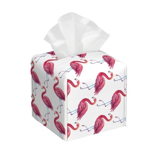 Flamingos Taschentuchbox-Abdeckung, quadratisch, Taschentuchbox-Abdeckung, quadratisch, aus PU-Leder Flamingos Taschentuchbox-Abdeckung, quadratisch, Taschentuchbox-Abdeckung, quadratisch, aus PU-Leder von BSBurui