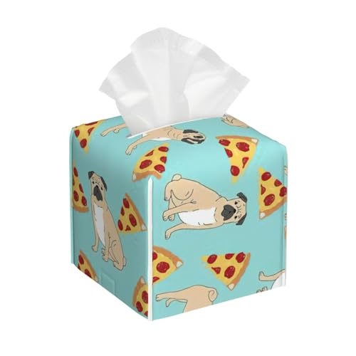 Mops Pizza Party Taschentuchbox Abdeckung Quadratisch Taschentuchbox Abdeckung Halter Quadratisch Taschentuchwürfel Abdeckung PU Leder Mops Pizza Party Taschentuchbox Abdeckung Quadratisch Taschentuchbox Abdeckung Halter Quadratisch Taschentuchwürfel Abdeckung PU Leder von BSBurui