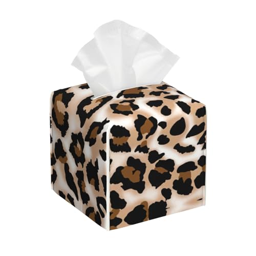 Taschentuchbox-Abdeckung, quadratisch, Leopardenmuster, quadratisch, aus PU-Leder Taschentuchbox-Abdeckung, quadratisch, Leopardenmuster, quadratisch, aus PU-Leder von BSBurui