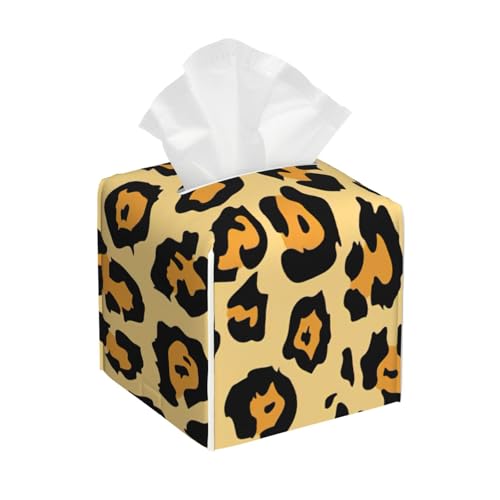 Taschentuchbox-Abdeckung, quadratisch, mit Leopardenmuster, quadratisch, aus PU-Leder Taschentuchbox-Abdeckung, quadratisch, mit Leopardenmuster, quadratisch, aus PU-Leder von BSBurui