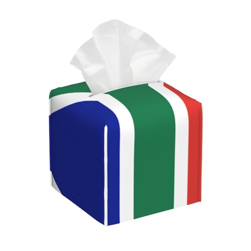 Taschentuchbox mit Südafrika-Flagge, quadratisch, Taschentuchbox-Abdeckung, quadratisch, aus PU-Leder Taschentuchbox mit Südafrika-Flagge, quadratisch, Taschentuchbox-Abdeckung, quadratisch, aus PU-Leder von BSBurui