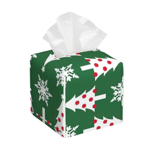 Taschentuchbox mit Weihnachtsbaum-Muster, quadratisch, Taschentuchbox-Abdeckung, quadratisch, aus PU-Leder Taschentuchbox mit Weihnachtsbaum-Muster, quadratisch, Taschentuchbox-Abdeckung, quadratisch, aus PU-Leder von BSBurui