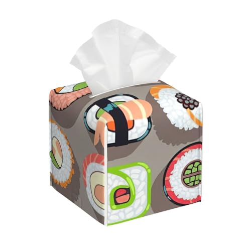 Viele Sushi-Lebensmitteltaschentuchbox-Abdeckung, quadratisch, Taschentuchbox-Abdeckung, quadratisch, aus PU-Leder Viele Sushi-Lebensmitteltaschentuchbox-Abdeckung, quadratisch, Taschentuchbox-Abdeckung, quadratisch, aus PU-Leder von BSBurui