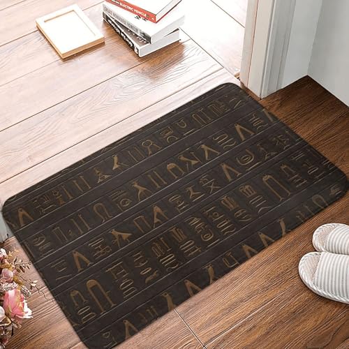 Antike ägyptische Hieroglyphe Haustürmatte für drinnen und draußen, rutschfest, saugfähig, waschbar, Flanell-Badematte, rutschfeste Bodenmatten für Küche, Schlafzimmer, Badezimmer, Veranda, Büro, 40,6 Antike ägyptische Hieroglyphe Haustürmatte für drinnen und draußen, rutschfest, saugfähig, waschbar, Flanell-Badematte, rutschfeste Bodenmatten für Küche, Schlafzimmer, Badezimmer, Veranda, Büro, 40,6 von BSCKKDMN