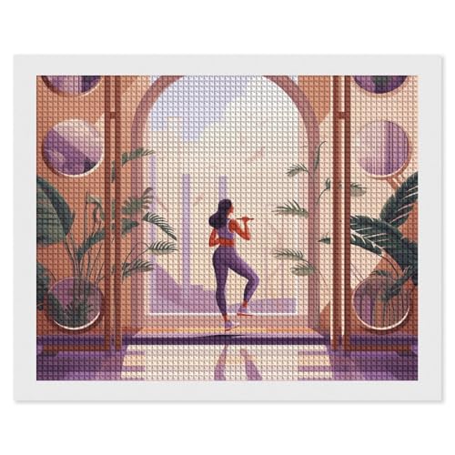 BSCKKDMN A Woman Exercising Diamond Painting Kits for Adults Diamond Art Kit for Beginner 5D DIY Full Square Diamond Art Craft Kits for Adults for Home Wall Decor von BSCKKDMN