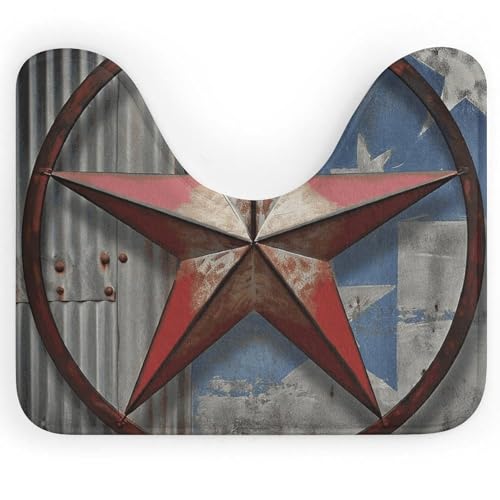 BSCKKDMN American Wastern Texas Star Toilettenvorleger, U-förmig, ultraweich, super saugfähig, Badezimmerteppich, rutschfeste Mikrofaser, WC-Vorleger, Badezimmer-Bodenmatte BSCKKDMN American Wastern Texas Star Toilettenvorleger, U-förmig, ultraweich, super saugfähig, Badezimmerteppich, rutschfeste Mikrofaser, WC-Vorleger, Badezimmer-Bodenmatte von BSCKKDMN