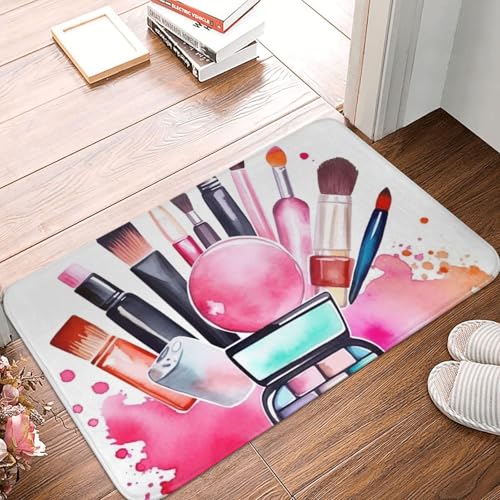 BSCKKDMN Aquarell-Kosmetik-Haustürmatte, für drinnen und draußen, rutschfest, saugfähig, waschbar, Flanell-Badematte, rutschfeste Bodenmatten für Küche, Veranda, Büro, 40,6 x 61 cm BSCKKDMN Aquarell-Kosmetik-Haustürmatte, für drinnen und draußen, rutschfest, saugfähig, waschbar, Flanell-Badematte, rutschfeste Bodenmatten für Küche, Veranda, Büro, 40,6 x 61 cm von BSCKKDMN