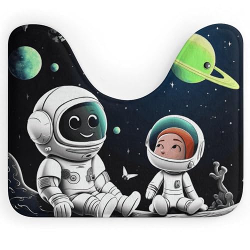 BSCKKDMN Astronaut und Alien Toilettenvorleger, U-förmig, ultraweich, super saugfähig, Badezimmerteppich, rutschfeste Mikrofaser, WC-Vorleger, Badezimmer-Bodenmatte BSCKKDMN Astronaut und Alien Toilettenvorleger, U-förmig, ultraweich, super saugfähig, Badezimmerteppich, rutschfeste Mikrofaser, WC-Vorleger, Badezimmer-Bodenmatte von BSCKKDMN