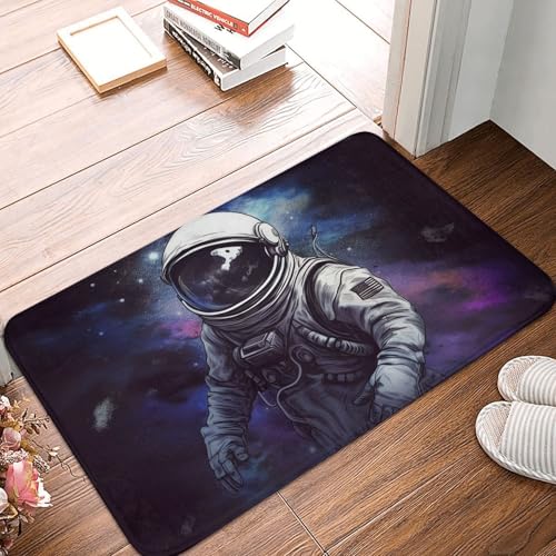 BSCKKDMN Astronauten-Haustürmatte, für drinnen und draußen, rutschfest, saugfähig, waschbar, Flanell-Badematte, rutschfeste Fußmatten für Küche, Veranda, Büro, 40,6 x 61 cm BSCKKDMN Astronauten-Haustürmatte, für drinnen und draußen, rutschfest, saugfähig, waschbar, Flanell-Badematte, rutschfeste Fußmatten für Küche, Veranda, Büro, 40,6 x 61 cm von BSCKKDMN