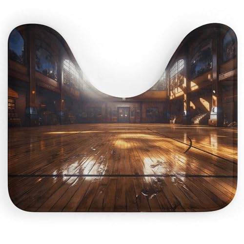 BSCKKDMN Basketballplatz-WC-Teppich, U-förmig, ultraweich, super saugfähig, rutschfeste Mikrofaser, WC-Vorleger, Badezimmer-Bodenmatte BSCKKDMN Basketballplatz-WC-Teppich, U-förmig, ultraweich, super saugfähig, rutschfeste Mikrofaser, WC-Vorleger, Badezimmer-Bodenmatte von BSCKKDMN