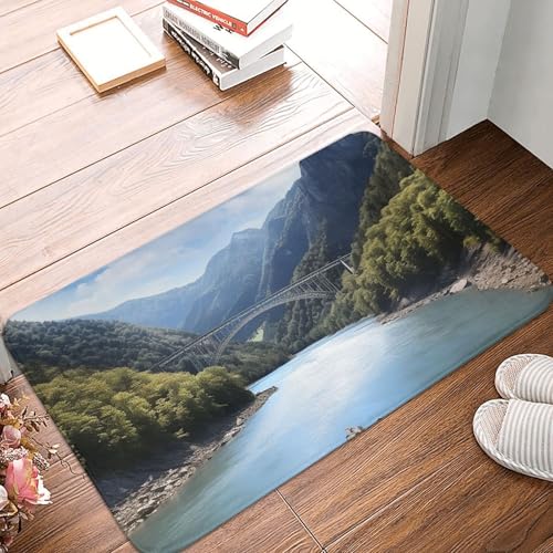 BSCKKDMN Beautiful Mountains Fußmatte für drinnen und draußen, rutschfest, saugfähig, waschbar, Flanell-Badematte, rutschfeste Fußmatten für Küche, Veranda, Büro, 40,6 x 61 cm BSCKKDMN Beautiful Mountains Fußmatte für drinnen und draußen, rutschfest, saugfähig, waschbar, Flanell-Badematte, rutschfeste Fußmatten für Küche, Veranda, Büro, 40,6 x 61 cm von BSCKKDMN