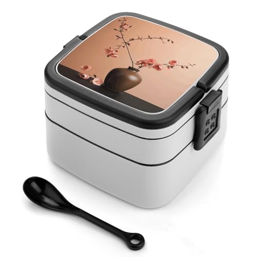 BSCKKDMN Blumenvase Bento Box Erwachsene Lunchbox All-in-One Stapelbare Bento Lunchbox mit Fächern Doppelschicht Lunchboxen Auslaufsicher Lunchbox Lunchbehälter für Arbeit Picknick Reisen von BSCKKDMN