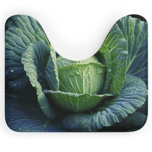 BSCKKDMN Bright Cabbage Toilettenvorleger, U-förmig, ultraweich, super saugfähig, rutschfest, Mikrofaser, WC-Vorleger, Badezimmer-Bodenmatte von BSCKKDMN