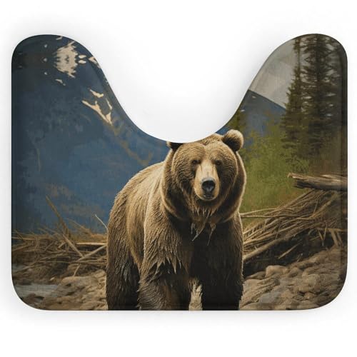 BSCKKDMN Brown Bear WC-Teppich, U-förmig, ultraweich, super saugfähig, Badezimmerteppich, rutschfeste Mikrofaser, WC-Vorleger, Badezimmer-Bodenmatte BSCKKDMN Brown Bear WC-Teppich, U-förmig, ultraweich, super saugfähig, Badezimmerteppich, rutschfeste Mikrofaser, WC-Vorleger, Badezimmer-Bodenmatte von BSCKKDMN