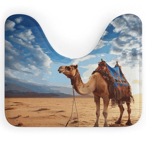 BSCKKDMN Camel WC-Vorleger, U-förmig, ultraweich, super saugfähig, Badezimmerteppich, rutschfeste Mikrofaser, WC-Vorleger, Badezimmer-Bodenmatte von BSCKKDMN