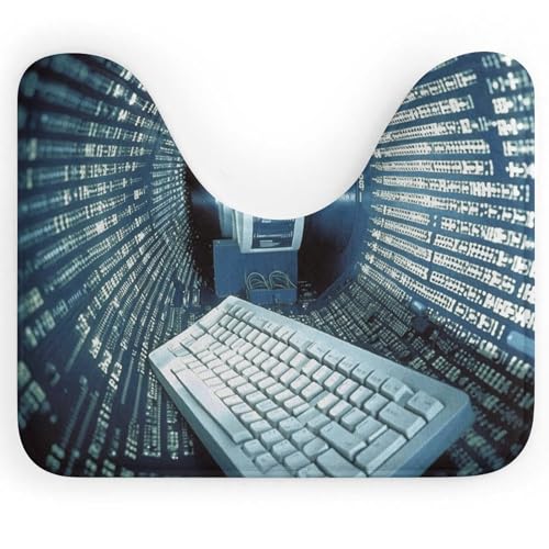 BSCKKDMN Computer Technology WC-Vorleger, U-förmig, ultraweich, super saugfähig, Badezimmerteppich, rutschfeste Mikrofaser, WC-Vorleger, Badezimmer-Bodenmatte von BSCKKDMN
