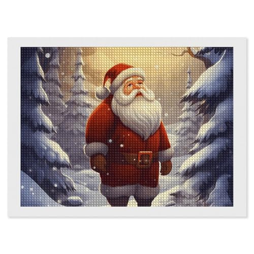 BSCKKDMN Diamant-Malerei-Sets mit Weihnachtsmann im Schnee für Erwachsene, Diamant-Kunst-Set für Anfänger, 5D-DIY-Vollquadrat-Diamant-Kunst-Bastelsets für Erwachsene für Wanddekoration BSCKKDMN Diamant-Malerei-Sets mit Weihnachtsmann im Schnee für Erwachsene, Diamant-Kunst-Set für Anfänger, 5D-DIY-Vollquadrat-Diamant-Kunst-Bastelsets für Erwachsene für Wanddekoration von BSCKKDMN