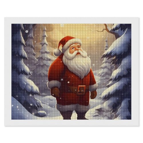 BSCKKDMN Diamant-Malerei-Sets mit Weihnachtsmann im Schnee für Erwachsene, Diamant-Kunst-Set für Anfänger, 5D-DIY-Vollquadrat-Diamant-Kunst-Bastelsets für Erwachsene für Wanddekoration BSCKKDMN Diamant-Malerei-Sets mit Weihnachtsmann im Schnee für Erwachsene, Diamant-Kunst-Set für Anfänger, 5D-DIY-Vollquadrat-Diamant-Kunst-Bastelsets für Erwachsene für Wanddekoration von BSCKKDMN