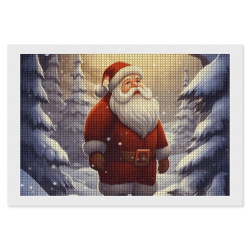 BSCKKDMN Diamant-Malerei-Sets mit Weihnachtsmann im Schnee für Erwachsene, Diamant-Kunst-Set für Anfänger, 5D-DIY-Vollquadrat-Diamant-Kunst-Bastelsets für Erwachsene für Wanddekoration BSCKKDMN Diamant-Malerei-Sets mit Weihnachtsmann im Schnee für Erwachsene, Diamant-Kunst-Set für Anfänger, 5D-DIY-Vollquadrat-Diamant-Kunst-Bastelsets für Erwachsene für Wanddekoration von BSCKKDMN