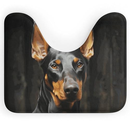 BSCKKDMN Doberman WC-Vorleger, U-förmig, ultraweich, super saugfähig, Badezimmerteppich, rutschfeste Mikrofaser, WC-Vorleger, Badezimmer-Bodenmatte BSCKKDMN Doberman WC-Vorleger, U-förmig, ultraweich, super saugfähig, Badezimmerteppich, rutschfeste Mikrofaser, WC-Vorleger, Badezimmer-Bodenmatte von BSCKKDMN