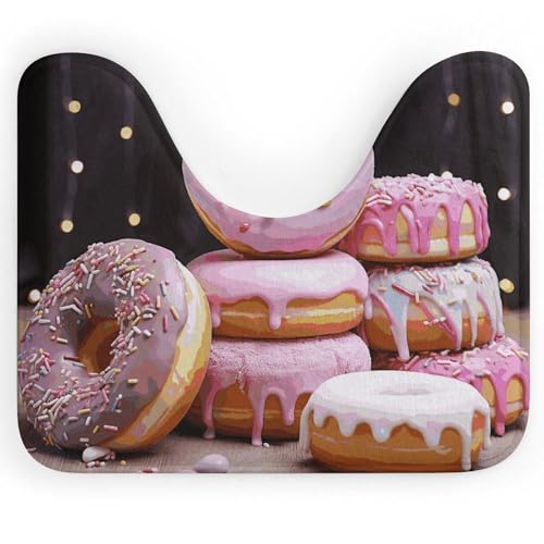BSCKKDMN Donut-Kuchen-Toilettenteppich, U-förmig, ultraweich, super saugfähig, rutschfeste Mikrofaser, WC-Vorleger, Badezimmer-Bodenmatte BSCKKDMN Donut-Kuchen-Toilettenteppich, U-förmig, ultraweich, super saugfähig, rutschfeste Mikrofaser, WC-Vorleger, Badezimmer-Bodenmatte von BSCKKDMN